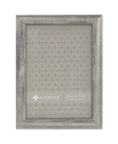 Lawrence Frames Classic Bead Border Burnished Picture Frame, 5" X 7" In Silver-tone