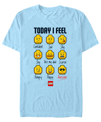 Fifth Sun Men's Lego Iconic Expressions Of Lego Guy Short Sleeve T-shirt In Light Blue
