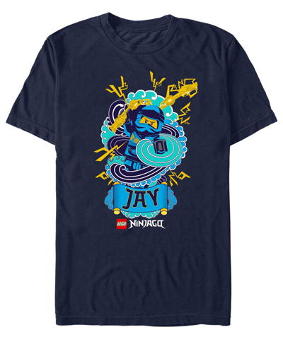 Fifth Sun Men's Lego Ninjago Jay Badge Short Sleeve T-shirt In Navy