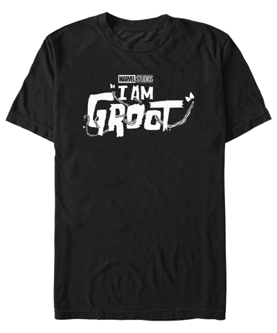 Fifth Sun Men's Marvel Film I Am Groot Logo Short Sleeve T-shirt In Black