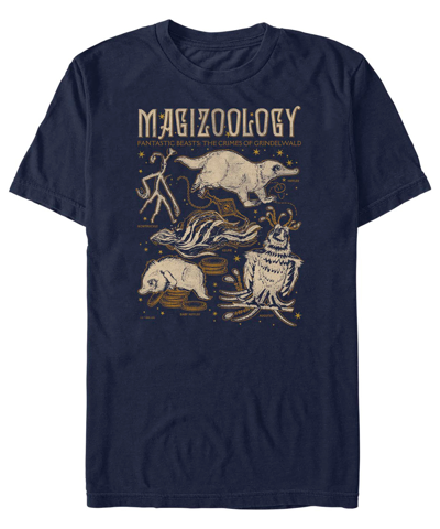 Fifth Sun Men's Fantastic Beasts Magizoology Textbook Short Sleeve T-shirt In Navy