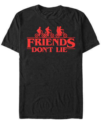 Fifth Sun Men's Stranger Things Friends Don't Lie Short Sleeve T-shirt In Black