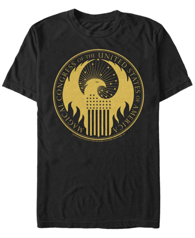 Fifth Sun Men's Fantastic Beasts And Where To Find Them Magical Congress Emblem Short Sleeve T-shirt In Black