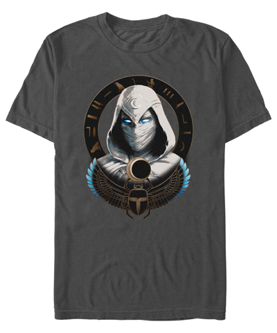 Fifth Sun Men's Moon Knight Mask Badge Short Sleeve T-shirt In Charcoal