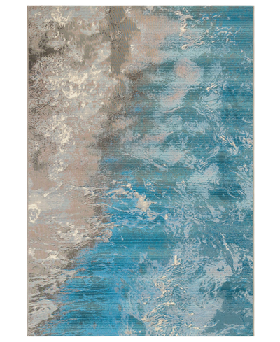 Liora Manne Marina Surf 3'3" X 4'11" Outdoor Area Rug In Aqua