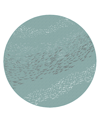 Liora Manne Carmel School Of Fish 7'10" X 7'10" Round Outdoor Area Rug In Aqua