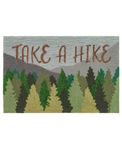 Liora Manne Frontporch Take A Hike 2'6" X 4' Outdoor Area Rug In Green
