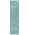 Liora Manne Carmel School Of Fish 1'11" X 7'6" Runner Outdoor Area Rug In Aqua