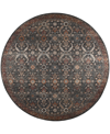 D Style Jericho Jc1 4' X 4' Round Area Rug In Charcoal