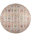 D Style Jericho Jc1 4' X 4' Round Area Rug In Ivory