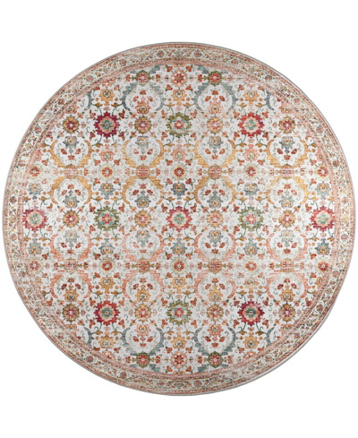D Style Jericho Jc1 4' X 4' Round Area Rug In Ivory