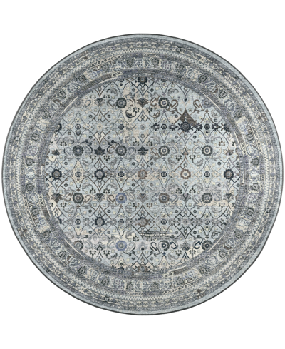 D Style Jericho Jc7 8' X 8' Round Area Rug In Charcoal