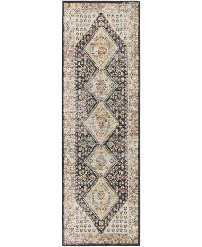 D Style Jericho Jc9 2'6" X 10' Runner Area Rug In Midnight