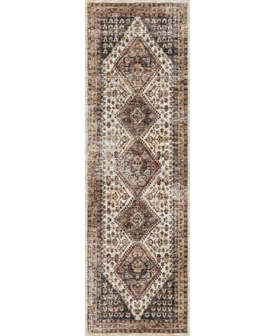 D Style Basilic Bas9 2'6" X 12' Runner Area Rug In Brown