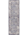 D Style Jericho Washable Jc3 2'6" X 10' Runner Area Rug In Purple