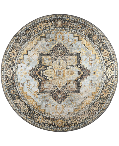 D Style Jericho Jc2 6' X 6' Round Area Rug In Charcoal