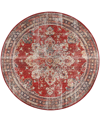 D Style Jericho Jc6 4' X 4' Round Area Rug In Burgundy