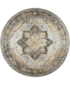 D Style Jericho Jc2 4' X 4' Round Area Rug In Charcoal
