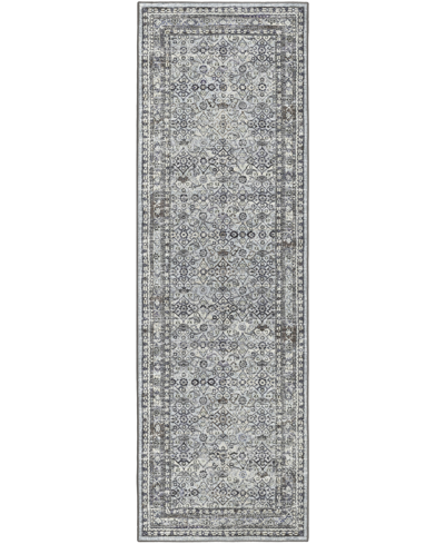 D Style Jericho Jc7 2'6" X 12' Runner Area Rug In Charcoal