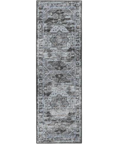 D Style Basilic Bas5 2'6" X 10' Runner Area Rug In Gray
