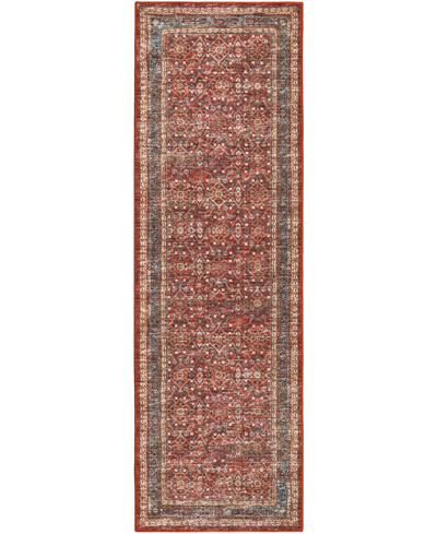 D Style Basilic Bas7 2'6" X 8' Runner Area Rug In Red