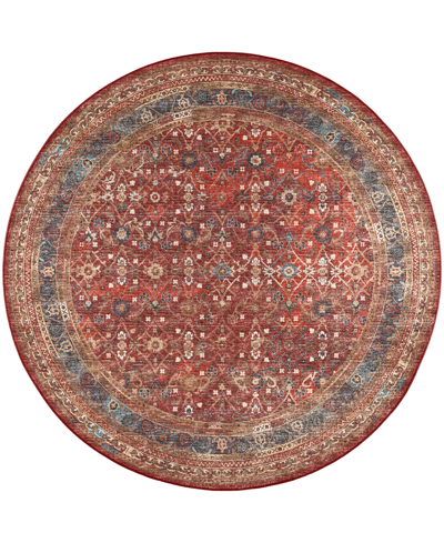 D Style Jericho Jc7 8' X 8' Round Area Rug In Red