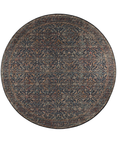 D Style Basilic Bas10 8' X 8' Round Area Rug In Midnight