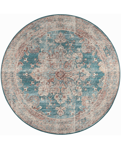 D Style Jericho Jc6 6' X 6' Round Area Rug In Turquoise