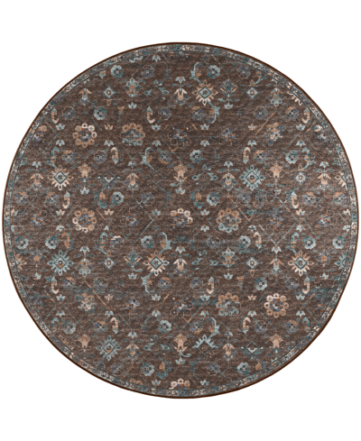 D Style Jericho Jc8 4' X 4' Round Area Rug In Sable