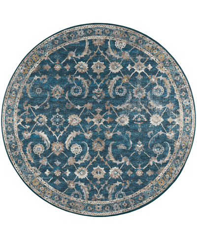 D Style Jericho Jc4 6' X 6' Round Area Rug In Navy