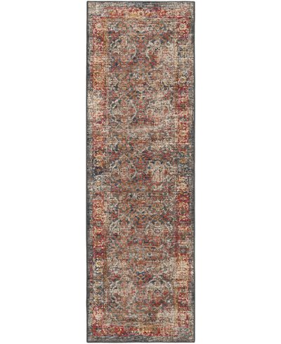 D Style Jericho Jc3 2'6" X 10' Runner Area Rug In Charcoal