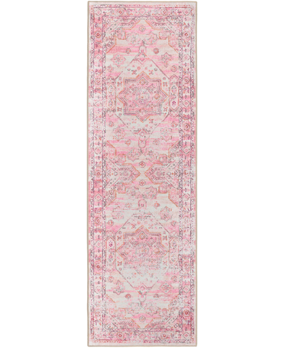 D Style Basilic Bas5 2'6" X 10' Runner Area Rug In Rose