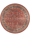 D Style Jericho Jc7 4' X 4' Round Area Rug In Red