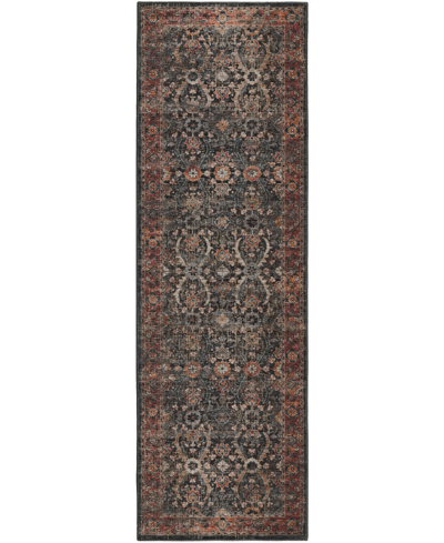 D Style Jericho Jc1 2'6" X 10' Runner Area Rug In Charcoal