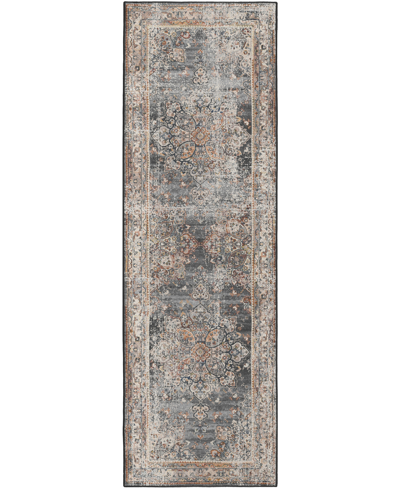 D Style Jericho Jc6 2'6" X 10' Runner Area Rug In Charcoal
