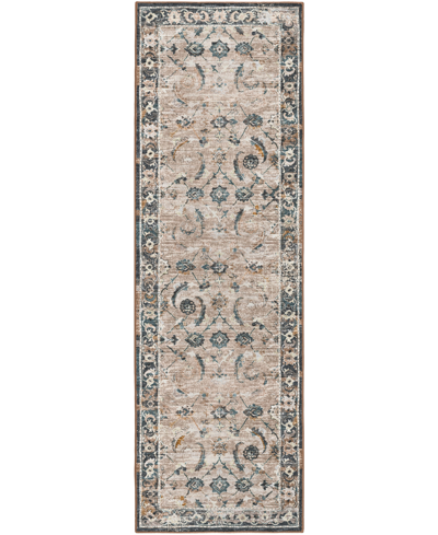 D Style Basilic Bas4 2'6" X 8' Runner Area Rug In Taupe