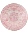 D Style Jericho Jc5 4' X 4' Round Area Rug In Rose