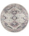 D Style Jericho Jc9 6' X 6' Round Area Rug In Ivory