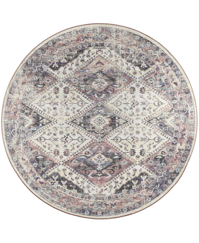 D Style Jericho Jc9 6' X 6' Round Area Rug In Ivory