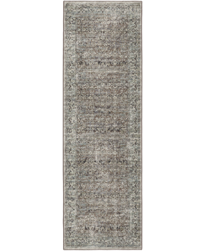 D Style Basilic Bas10 2'6" X 12' Runner Area Rug In Mushroom