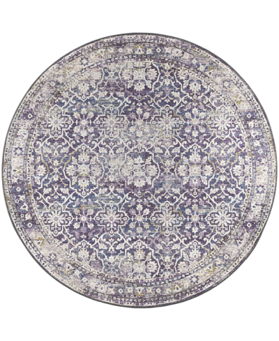D Style Jericho Jc3 6' X 6' Round Area Rug In Purple