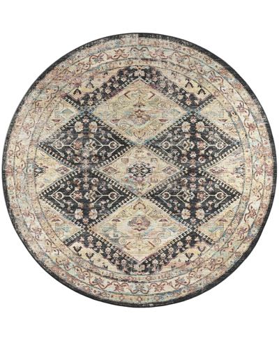 D Style Jericho Jc9 8' X 8' Round Area Rug In Midnight