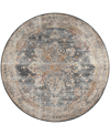 D Style Jericho Jc6 8' X 8' Round Area Rug In Charcoal