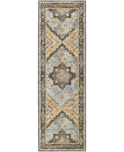 D Style Jericho Jc2 2'6" X 10' Runner Area Rug In Charcoal