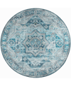 D Style Jericho Jc5 4' X 4' Round Area Rug In Denim