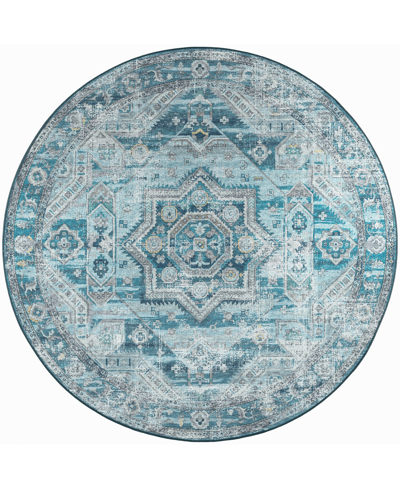 D Style Jericho Jc5 4' X 4' Round Area Rug In Denim
