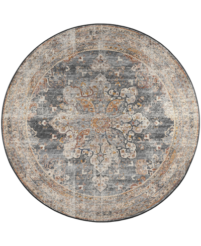 D Style Jericho Jc6 6' X 6' Round Area Rug In Charcoal