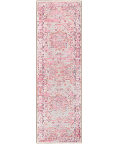 D Style Jericho Jc5 2'6" X 12' Runner Area Rug In Rose