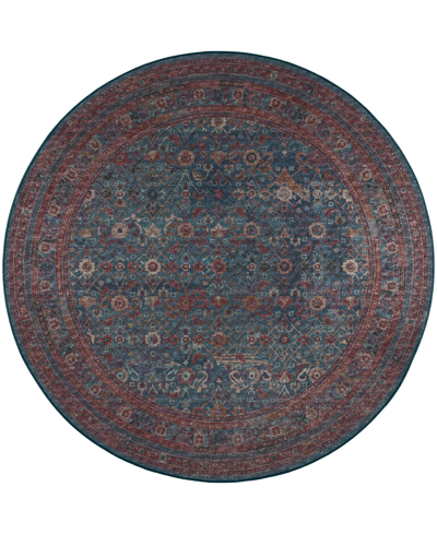 D Style Jericho Jc7 4' X 4' Round Area Rug In Navy