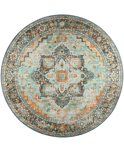 D Style Jericho Jc2 4' X 4' Round Area Rug In Mint